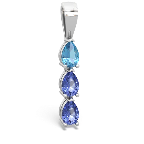 blue topaz-tanzanite three stone pendant