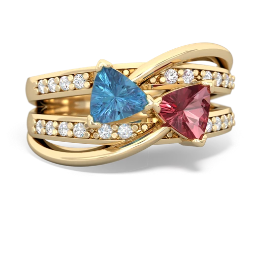 blue topaz-tourmaline couture ring