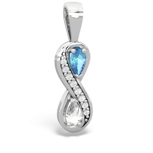 blue topaz-white topaz keepsake infinity pendant