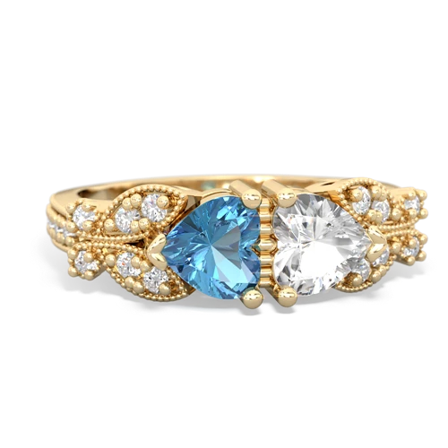 blue topaz-white topaz keepsake butterfly ring