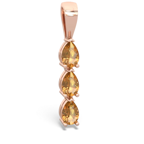 citrine-citrine three stone pendant