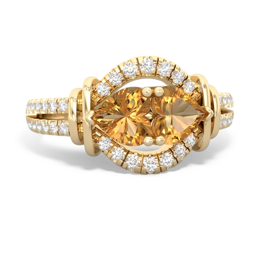 citrine-citrine pave keepsake ring