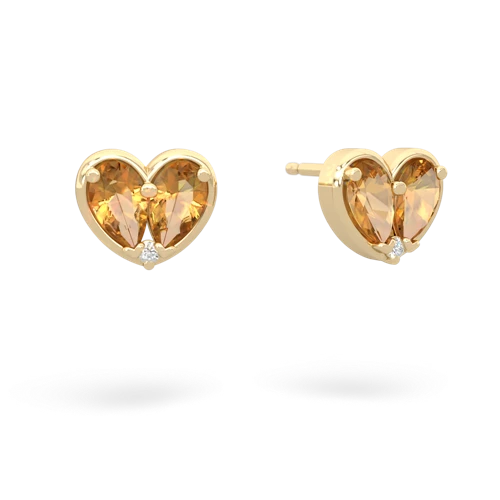 citrine one heart earrings