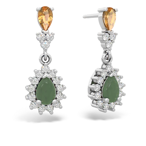 citrine-jade dangle earrings