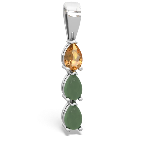 citrine-jade three stone pendant