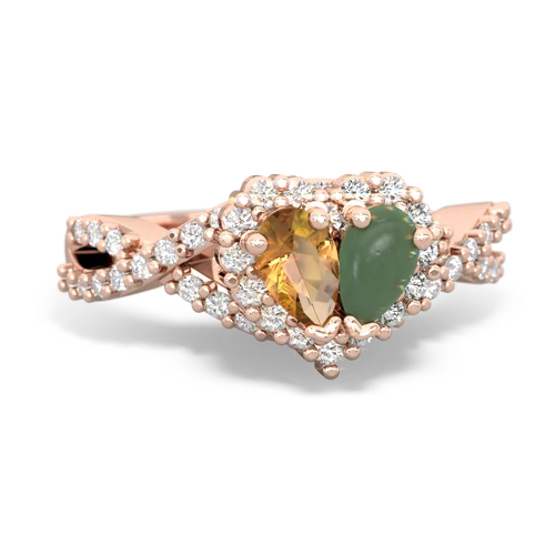 citrine-jade engagement ring
