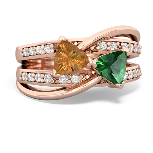 citrine-lab emerald couture ring