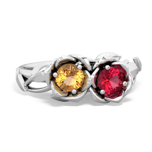 citrine-lab ruby roses ring