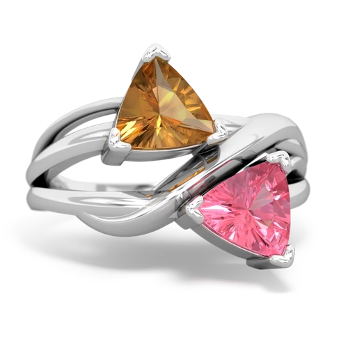 citrine-pink sapphire filligree ring