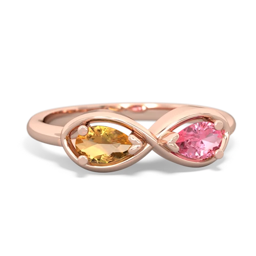 citrine-pink sapphire infinity ring