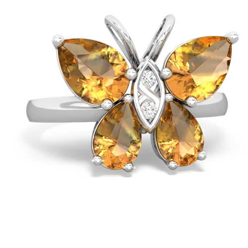 citrine butterfly ring