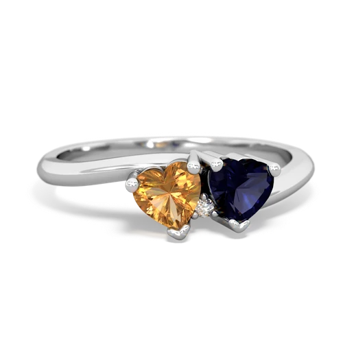 citrine-sapphire sweethearts promise ring