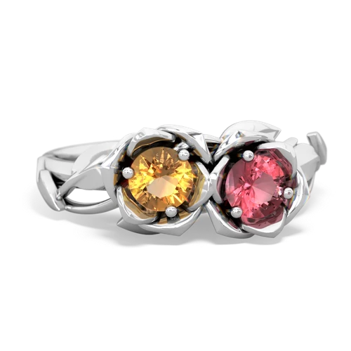 citrine-tourmaline roses ring