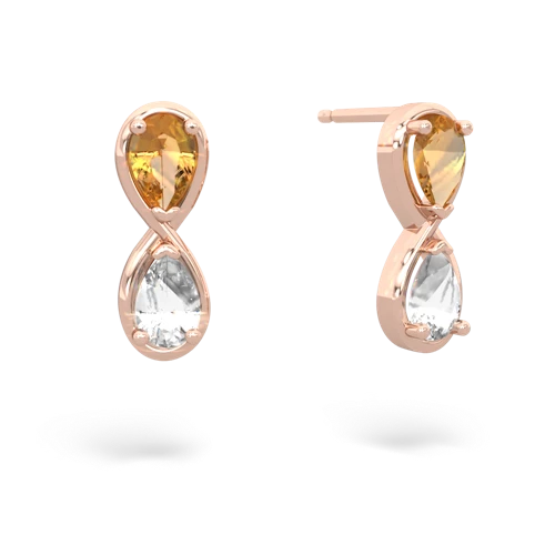 citrine-white topaz infinity earrings