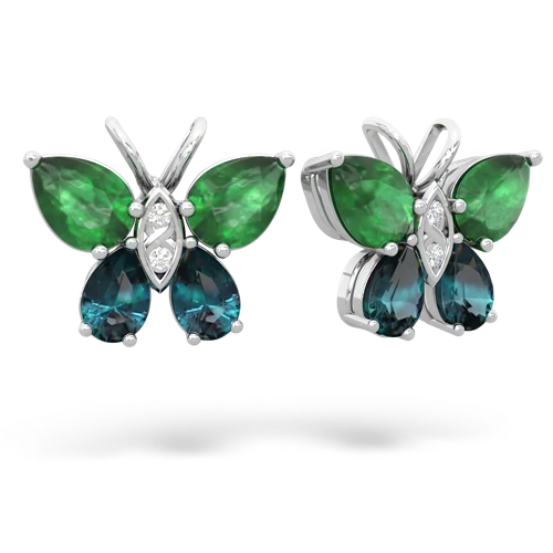 emerald-alexandrite butterfly earrings