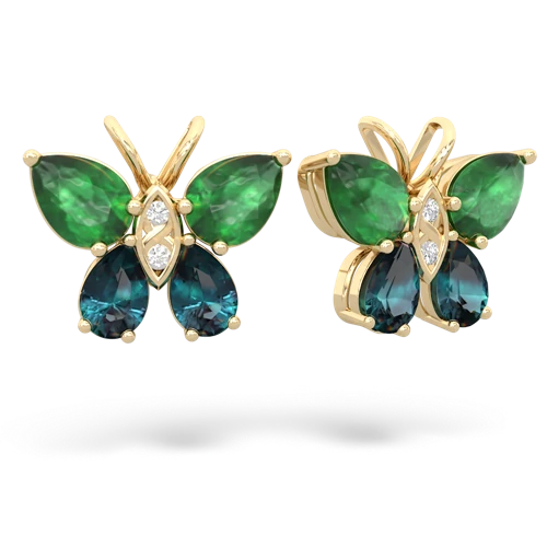 emerald-alexandrite butterfly earrings