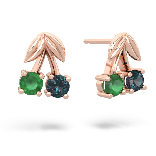 emerald-alexandrite cherries earrings