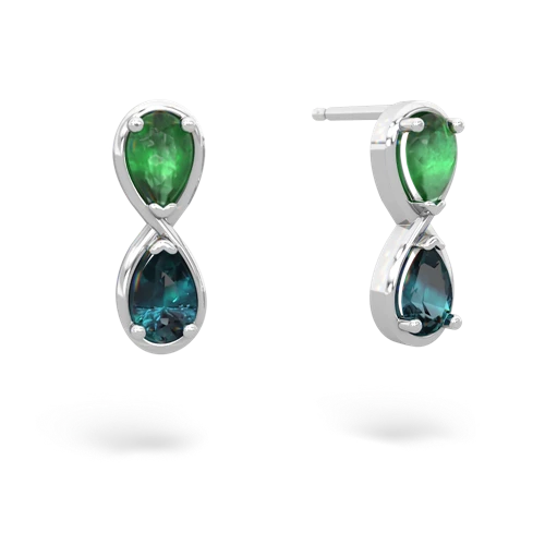 emerald-alexandrite infinity earrings