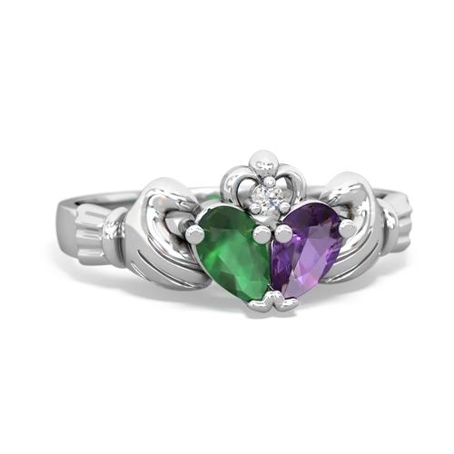 emerald-amethyst claddagh ring