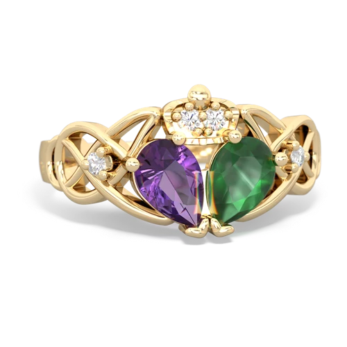 emerald-amethyst claddagh ring