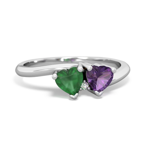 emerald-amethyst sweethearts promise ring