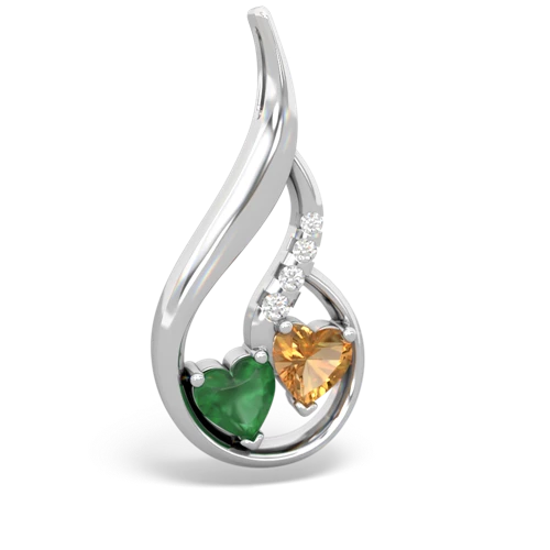 emerald-citrine keepsake swirl pendant