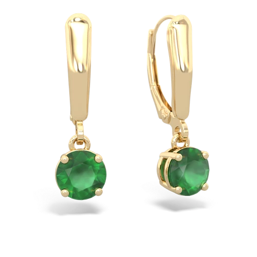 emerald lever-back earrings