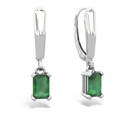 emerald lever-back earrings
