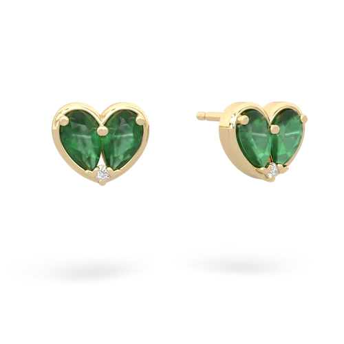 emerald one heart earrings