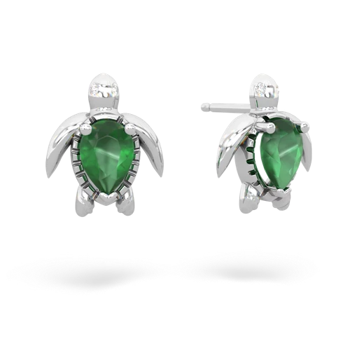 emerald sea turtle earrings