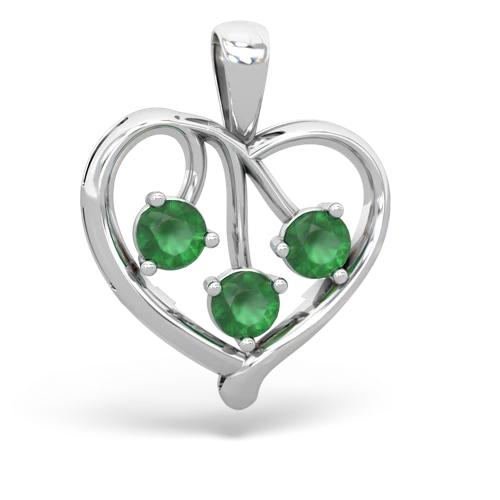 lab ruby-lab emerald love heart pendant