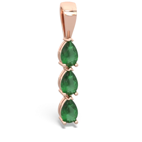 emerald-smoky quartz three stone pendant