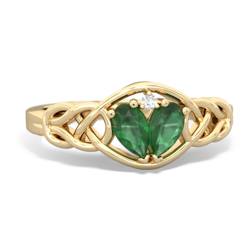emerald-emerald celtic knot ring
