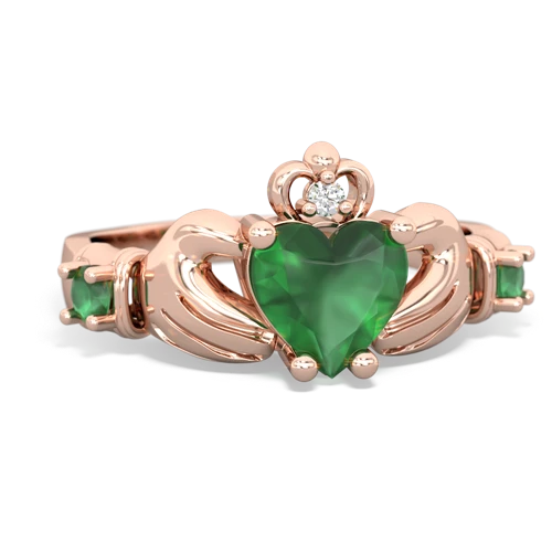 lab emerald-onyx claddagh ring
