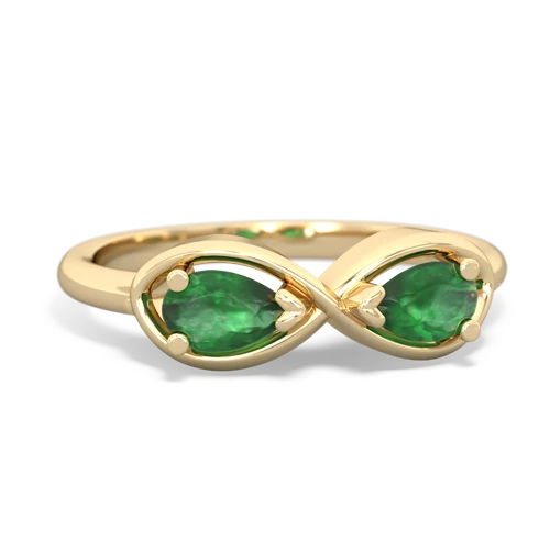 emerald-emerald infinity ring