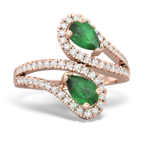 emerald-emerald pave swirls ring