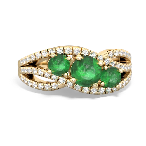 emerald-emerald three stone pave ring