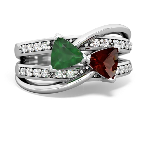 emerald-garnet couture ring