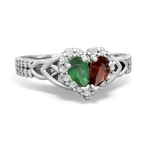 emerald-garnet keepsake engagement ring