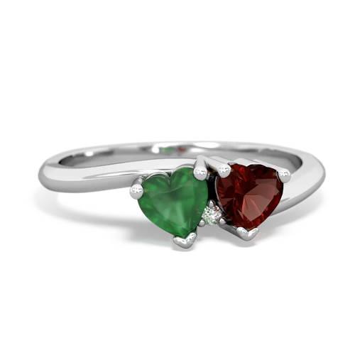 emerald-garnet sweethearts promise ring