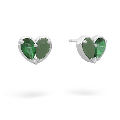 emerald-jade one heart earrings