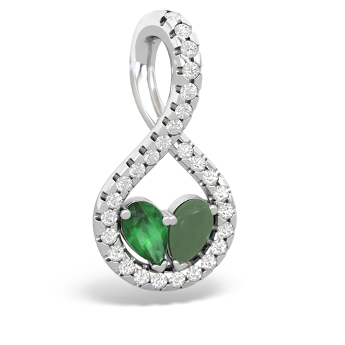emerald-jade pave twist pendant