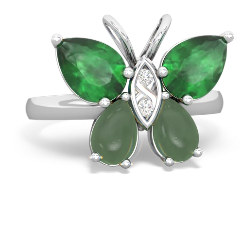 emerald-jade butterfly ring