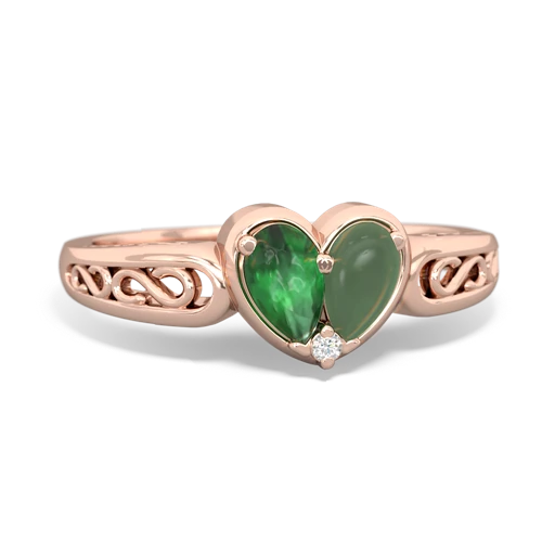 emerald-jade filligree ring