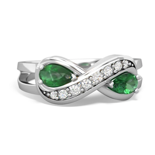emerald-lab emerald diamond infinity ring