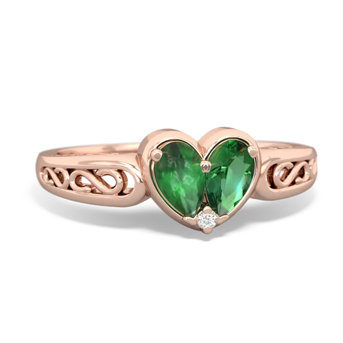 emerald-lab emerald filligree ring
