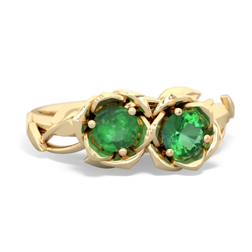 emerald-lab emerald roses ring