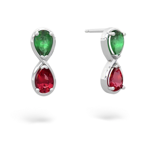 emerald-lab ruby infinity earrings