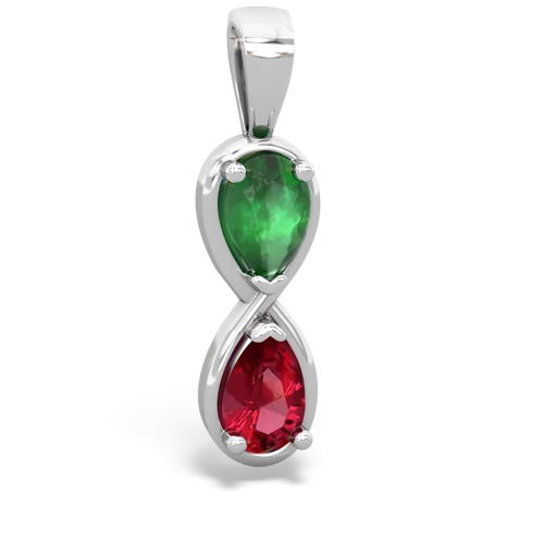 emerald-lab ruby infinity pendant