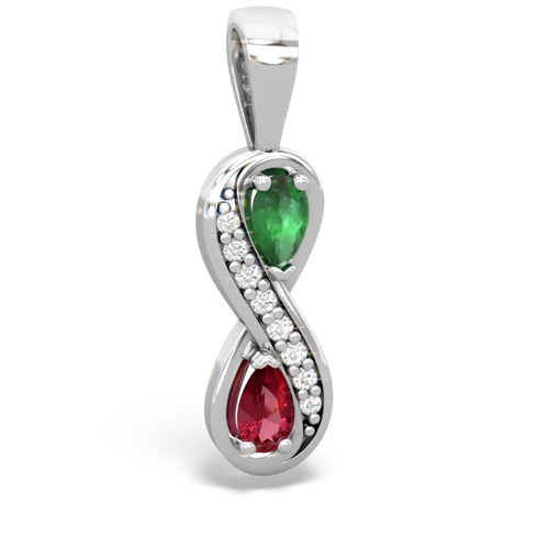 emerald-lab ruby keepsake infinity pendant